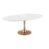 Lippa 78" Oval Dining Table in Rose White