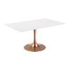 Lippa 60" Rectangle Dining Table in Rose White