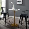 Lippa 28" Square Bar Table in Gold White