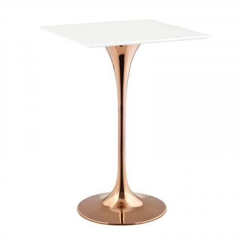 Lippa 28" Square Bar Table in Rose White