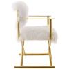 Action Pure White Cashmere Accent Director's Chair in Gold White
