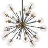 Constellation Clear Glass and Brass Chandelier