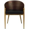 Cooper Faux Leather Dining Armchair in Gold