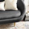 Sublime Vertical Curve Back Fabric Sofa in Gray