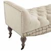 Roland Vintage French Upholstered Fabric Bench in Beige