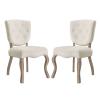 Array Dining Side Chair Set of 2 with Velvet Polyester Upholstery