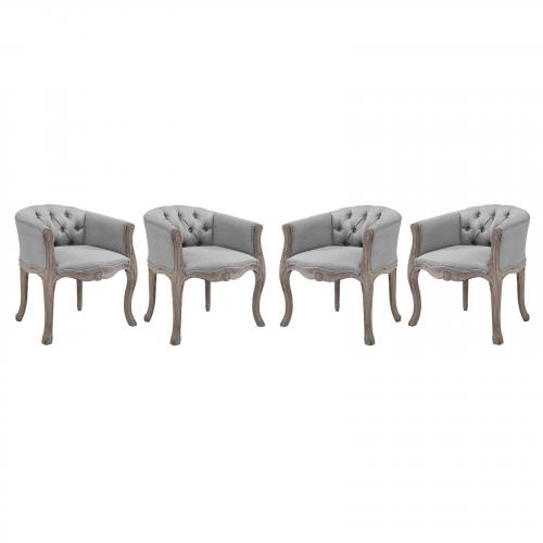 Crown Dining Armchair Upholstered Fabric Set of 4