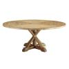 Stitch 71" Round Pine Wood Dining Table in Brown