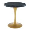 Drive 28" Round Wood Top Dining Table in Black Gold