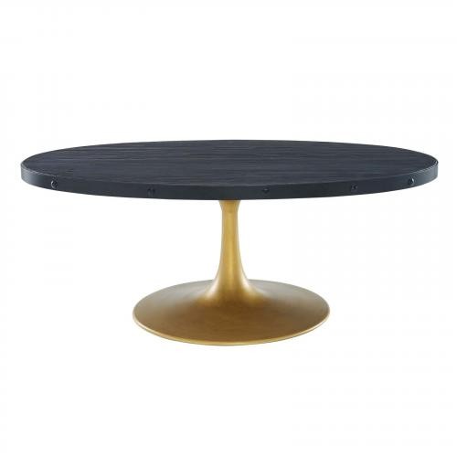 Drive Wood Top Coffee Table in Black Gold