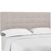 Paisley Tufted King and California King Upholstered Linen Fabric Headboard