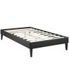 Tessie Twin Vinyl Bed Frame with Squared Tapered Legs