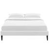 Tessie King Vinyl Bed Frame with Squared Tapered Legs
