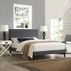 Amaris Queen Fabric Platform Bed with Squared Tapered Legs