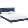 Virginia Queen Fabric Platform Bed with Squared Tapered Legs