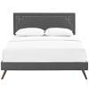 Ruthie Queen Fabric Platform Bed with Round Splayed Legs