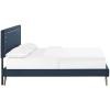 Ruthie King Fabric Platform Bed with Round Splayed Legs