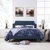 Corene Queen Fabric Platform Bed with Round Splayed Legs