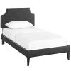 Corene Twin Vinyl Platform Bed with Squared Tapered Legs