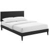 Macie Full Vinyl Platform Bed with Squared Tapered Legs