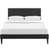 Macie Queen Vinyl Platform Bed with Squared Tapered Legs