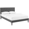 Tarah Queen Fabric Platform Bed with Squared Tapered Legs