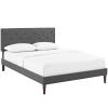 Tarah Queen Fabric Platform Bed with Squared Tapered Legs