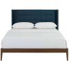 Hadley Queen Wingback Upholstered Polyester Fabric Platform Bed