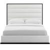Ashland Queen Faux Leather Platform Bed in White