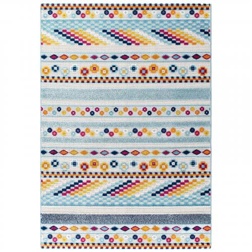 Reflect Cadhla Vintage Abstract Geometric Lattice 5x8 Indoor and Outdoor Area Rug