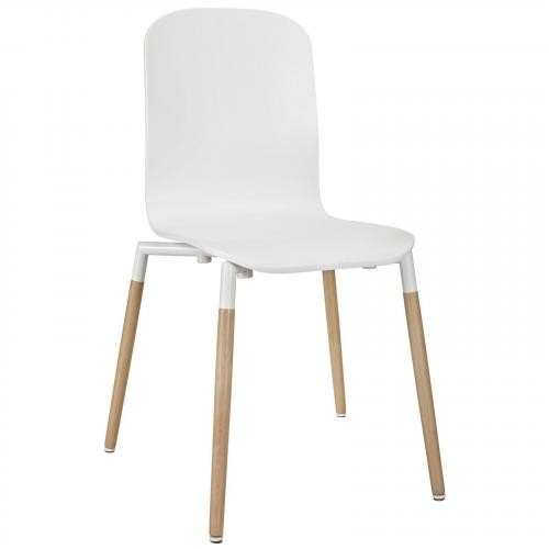 Stack Dining Wood Side Chair in White