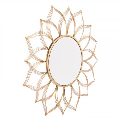 Flower Mirror in Gold