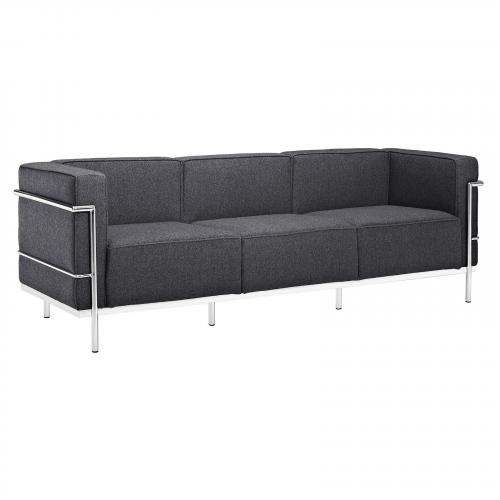 Le Corbusier Style Grande Three Seater Sofa Couch - Wool