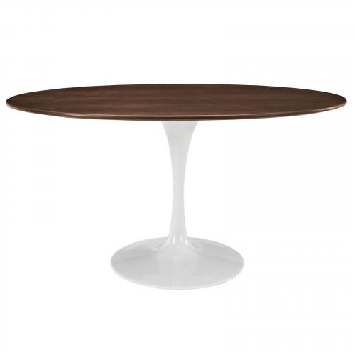 Lippa 60" Oval-Shaped Walnut Dining Table