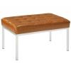 Florence Knoll Style Two-Seater Bench - Leather