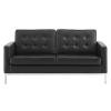 Loft Tufted Upholstered Faux Leather Loveseat