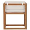 Newbury Accent Outdoor Patio Premium Grade A Teak Wood Armchair in Natural White