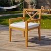 Northlake Outdoor Patio Premium Grade A Teak Wood Dining Armchair in Natural White
