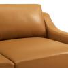 Harness 64" Stainless Steel Base Leather Loveseat