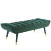 Guess Channel Tufted Performance Velvet Accent Bench