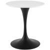 Lippa 28" Round Wood Dining Table in Black White