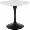 Lippa 36" Round Wood Dining Table in Black White