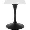 Lippa 24" Square Wood Top Dining Table in Black White