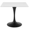 Lippa 36" Square Wood Top Dining Table in Black White