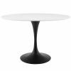 Lippa 48" Oval Wood Top Dining Table in Black White