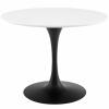 Lippa 40" Round Wood Dining Table in Black White