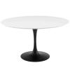 Lippa 54" Round Wood Dining Table in Black White