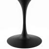 Lippa 47" Round Artificial Marble Dining Table in Black White