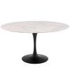 Lippa 60" Round Artificial Marble Dining Table in Black White