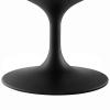 Lippa 42" Oval-Shaped Artificial Marble Coffee Table in Black White